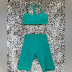 lululemon athletica Teal Sports Bra and Shorts Set
